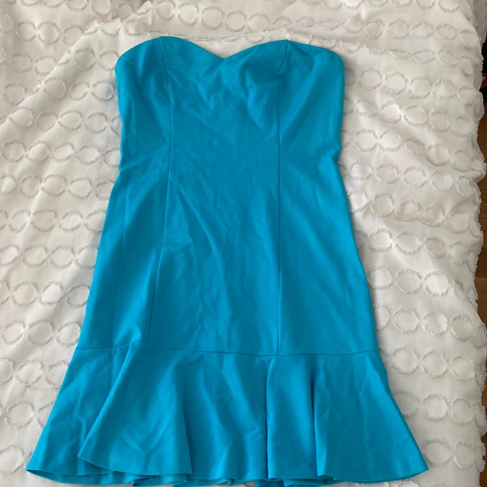 Amanda Uprichard Blue Strapless Dress